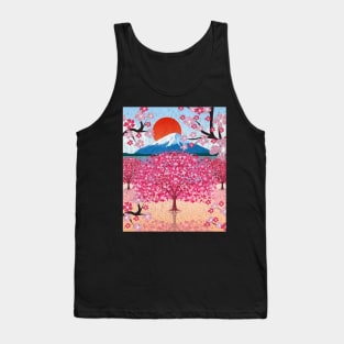 Japanese Sakura Tree Pink Flower Japan Cherry Blossom Tank Top